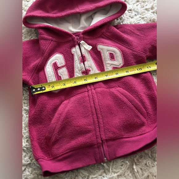 Gap girls pink zip up fleece sweater hoodie size 3T - Picture 6 of 8